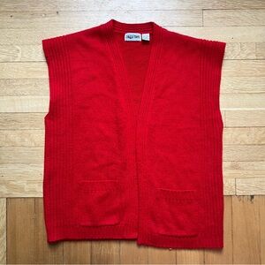 Vintage red sweater vest cardigan